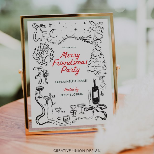 Hand plockade Friendsmas jul Party Välkommen (Skapare uppladdad)