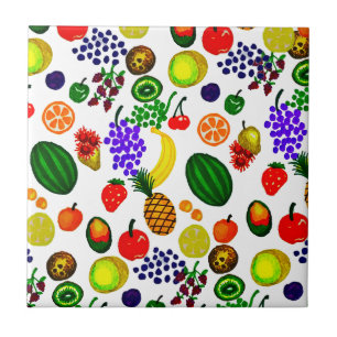 Hand plockade Fruit Medley Mönster Kakelplatta