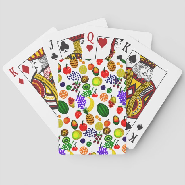 Hand plockade Fruit Medley Mönster Spel Kort (Baksidan)