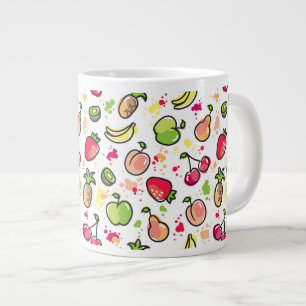 hand plockade frukter mönster jumbo mugg