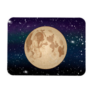Hand plockade Full Moon och mousserande stjärnor Magnet