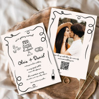 Hand plockade Funky-fotot QR-kod Bröllop