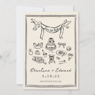 Hand plockade Funky Handwriter Spara datum Spara Datumet