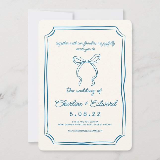 Hand plockade Funky Teckning Handwriter Bröllop Inbjudningar (Framsida)