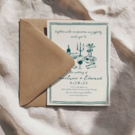 Hand plockade Funky Teckning Handwriter Bröllop Inbjudningar