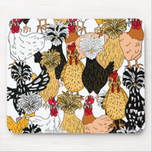 Hand plockade Funny Tecknad Chicken Art Musmatta