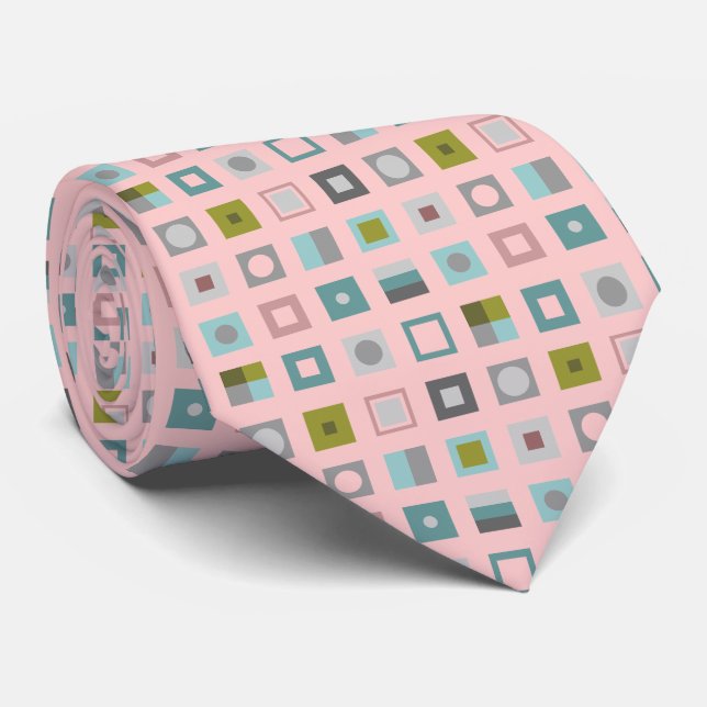 Hand plockade Geometric Squares Necktie Slips (Rullad)