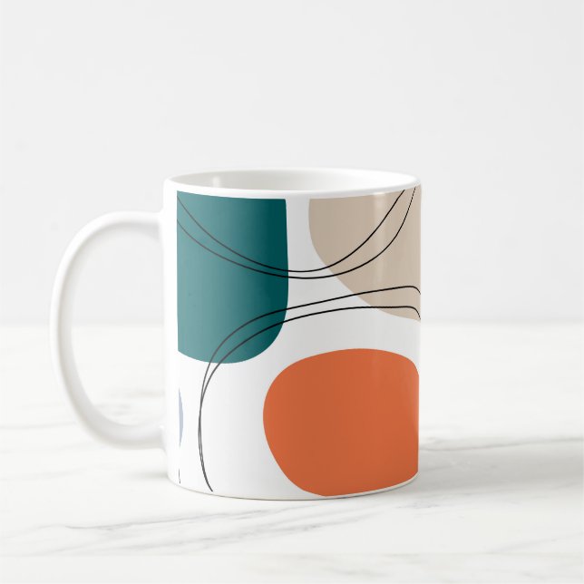 Hand plockade geometrisk sömlös modern abstrakt mu kaffemugg (Vänster)