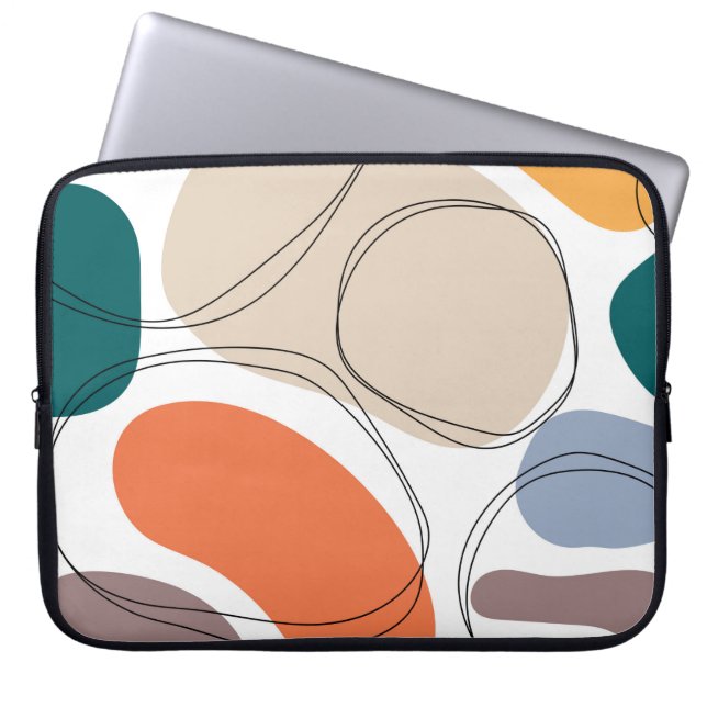 Hand plockade geometrisk sömlös modern abstrakt mu laptop fodral (Framsidan)