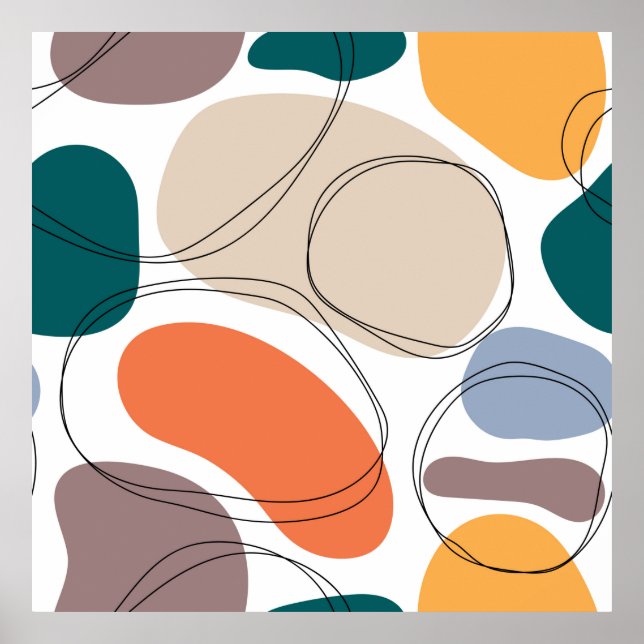 Hand plockade geometrisk sömlös modern abstrakt mu poster (Framsidan)