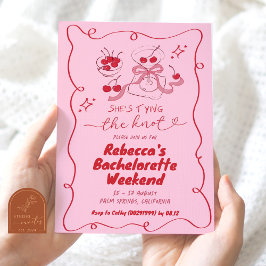 Hand plockade Gifter sig Martini Bachelorette Inbjudningar