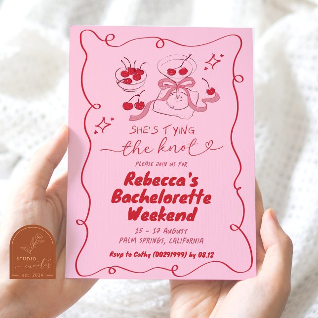 Hand plockade Gifter sig Martini Bachelorette Inbjudningar (Skapare uppladdad)