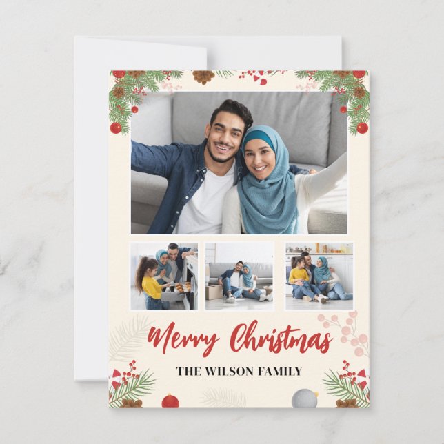 Hand plockade God jul Fyra fotokollage (Framsida)