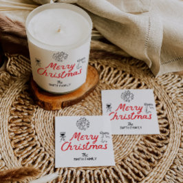 Hand plockade God jul Personlig Gift Märkres Fyrkantigt Klistermärke