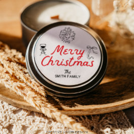 Hand plockade God jul Personlig Gift Märkres Runt Klistermärke