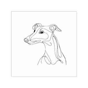 Hand plockade Greyhound Line Art - Minimalistisk d Självfärgande Stämpel