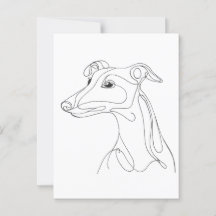 Hand plockade Greyhound Line Art - Minimalistisk d