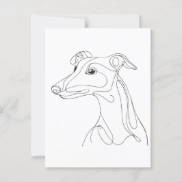 Hand plockade Greyhound Line Art - Minimalistisk d Vykort
