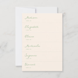 Hand plockade Grönt Bröllop-monteringskort DIG Inbjudningar