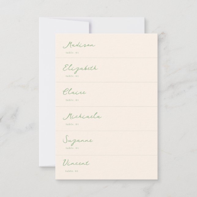 Hand plockade Grönt Bröllop-monteringskort DIG Inbjudningar (Framsida)