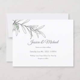 Hand plockade Grönt Olive Löv Inbjudningar