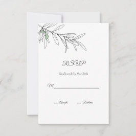 Hand plockade Grönt Olive Löv OSA Kort