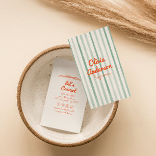 Hand plockade Grönt Orange Stollig Boho Unik Visitkort