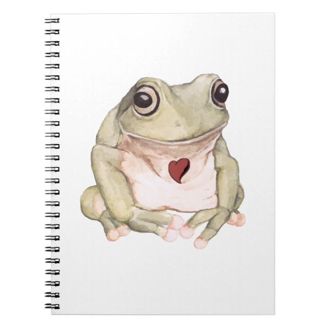 Hand plockade grönt träd groda anteckningsbok (Framsidan)