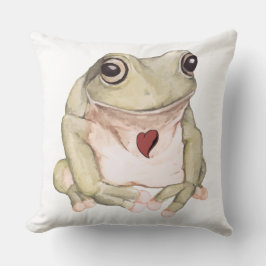 Hand plockade grönt träd groda kudde