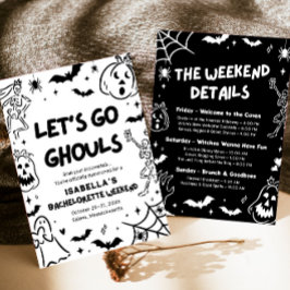 Hand plockade Halloween Bachelorette Helg Party Inbjudningar