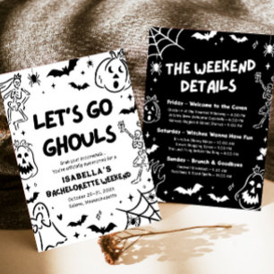 Hand plockade Halloween Bachelorette Helg Party Inbjudningar