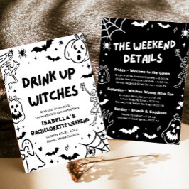 Hand plockade Halloween Bachelorette Helg Party Inbjudningar
