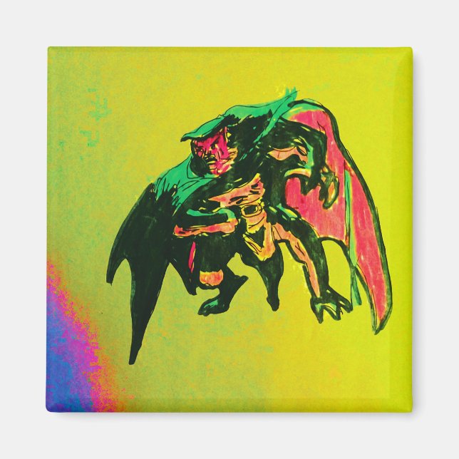 Hand plockade Halloween Gargoyle Magnet 2inx2in (Framsidan)
