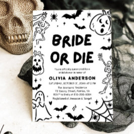 Hand plockade Halloween Skeleton Ghost Möhippa Inbjudningar