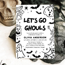 Hand plockade Halloween Skeleton Ghost Möhippa Inbjudningar