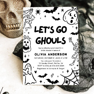 Hand plockade Halloween Skeleton Ghost Möhippa Inbjudningar