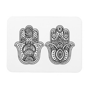 Hand plockade Hamsa med prydnadar Magnet