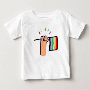 Hand plockade Hand som viftar en regnbåge Flagga T Shirt