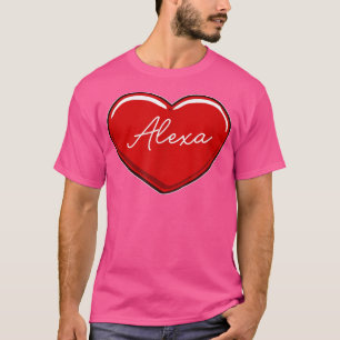 Hand plockade Heart Alexa - First Namn Hearts I Kä T Shirt