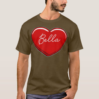 Hand plockade Heart BellaFirst Namn Hearts I Kärle T Shirt