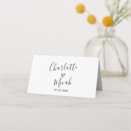 Hand plockade Heart Bröllop Placeringskort