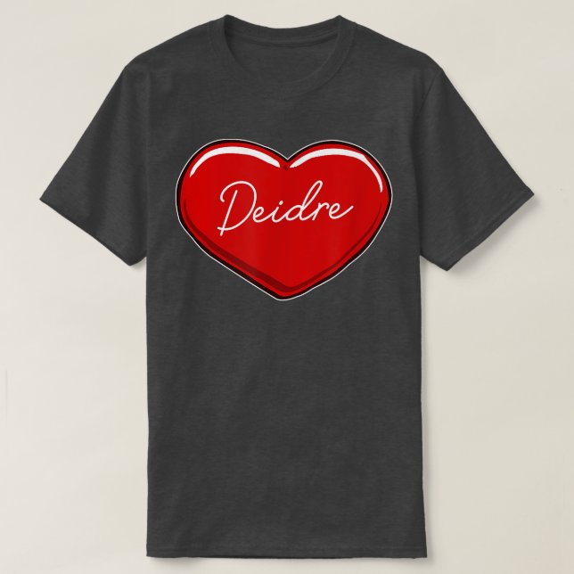 Hand plockade Heart DeidreFirst Namn Hearts I Kärl T Shirt (Design framsida)