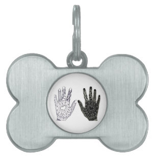hand plockade Heart Händer Namnbricka Husdjur