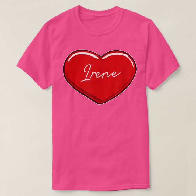 Hand plockade Heart IreneFirst Namn Hearts I Kärle T Shirt (Design framsida)