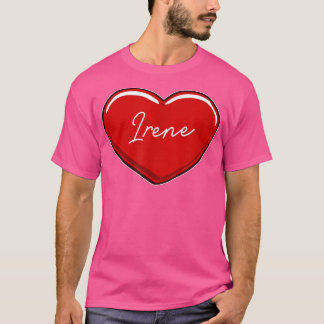 Hand plockade Heart IreneFirst Namn Hearts I Kärle T Shirt