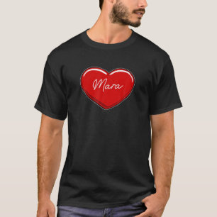 Hand plockade Heart Mara - First Namn Hearts I Kär T Shirt