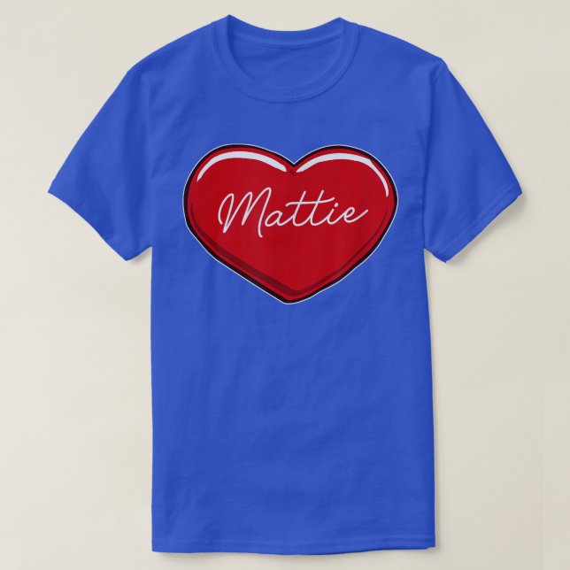 Hand plockade Heart MattieFirst Namn Hearts I Kärl T Shirt (Design framsida)