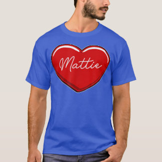 Hand plockade Heart MattieFirst Namn Hearts I Kärl T Shirt
