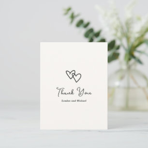 Hand plockade Hearts Doodle Modern Bröllop Tack Kort