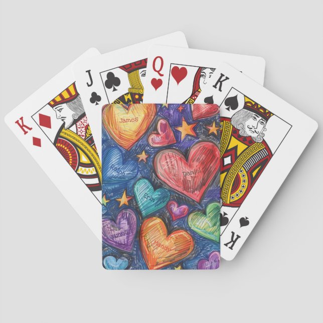 Hand plockade Hearts & Stars Casinokort (Baksidan)